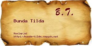 Bunda Tilda névjegykártya